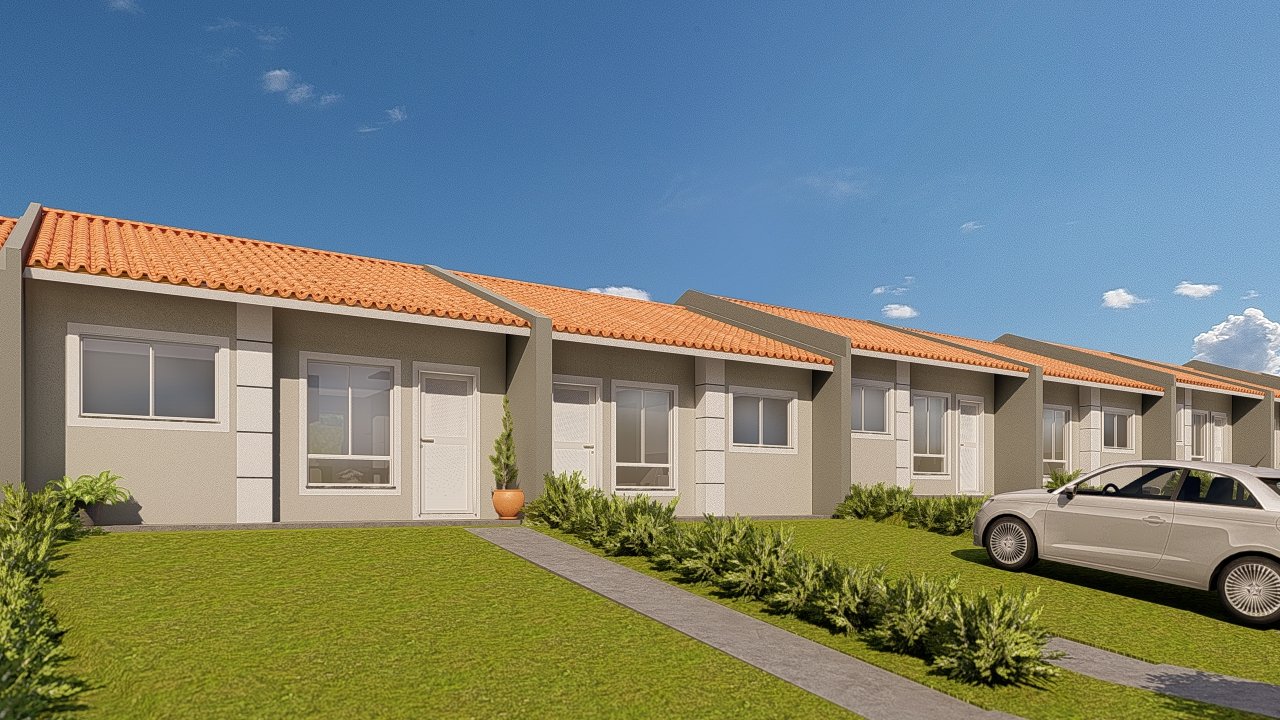 Perspectiva de um conjunto de casas